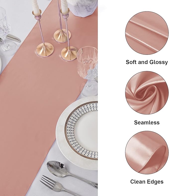 12Pack Table Runner 12 x 108 Inches Satin Silk Table Runner - Image 3