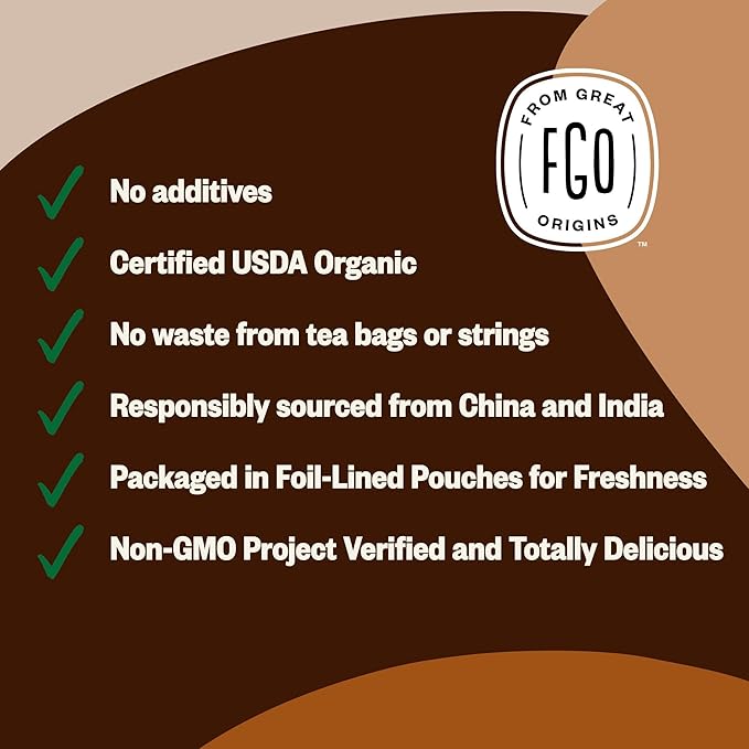 FGO Organic Chai Tea, 4 Ounce Loose Leaf, Resealable Bag, Packaging May Vary - Image 4