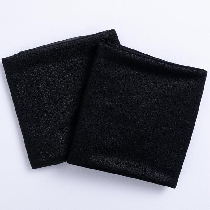 Socomi Black Sheer Gothic Wedding Draping Fabric 29" x 20Ft 2 Panel Outdoor - Image 2