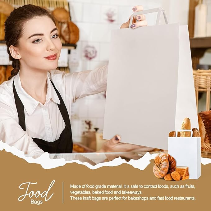 GSSUSA Paper Bags with Handles 10"X5"X13" Gift Bags Medium Size 200 Pack Kraft - Image 9
