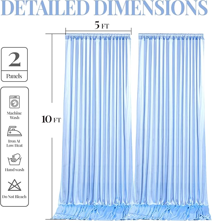 10x10 ft Blue Glitter Backdrop Curtain - Image 8
