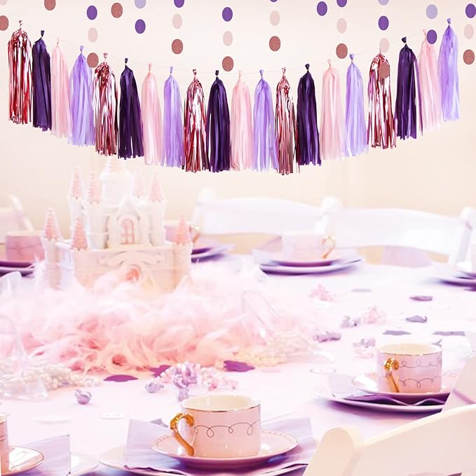 Rose-Gold Pink Purple Party Decorations - Image 5