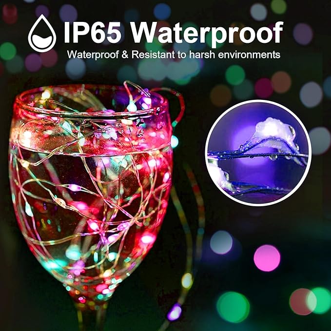 2 Pack 16Ft 50 LED Fairy Lights Mini String Lights Waterproof - Image 3