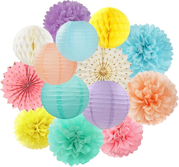 Pastel Rainbow Party Decorations Streamers by LastingSurprise