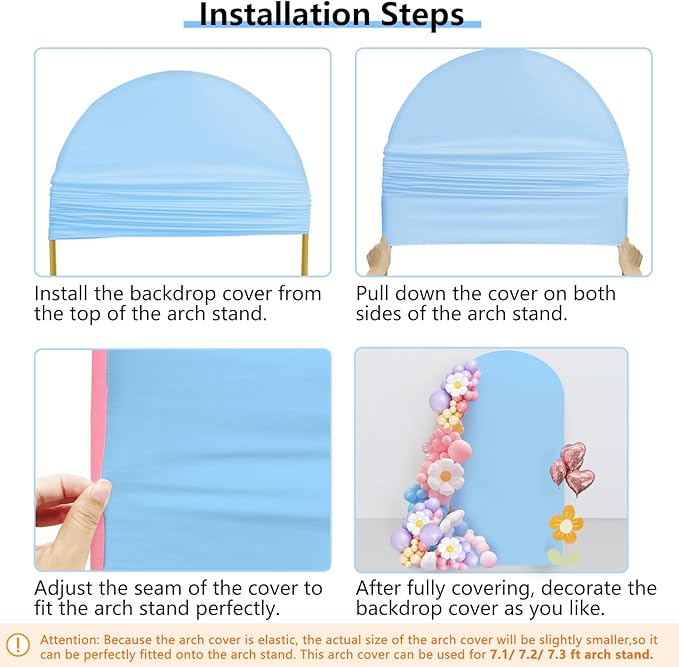 HEMMOTOP 7.2 ft Arch Backdrop Cover, Fabric Stretchy Background - Image 8