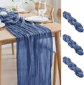 Asee'm 3pcs Cheesecloth Table Runner 120 Inches Long Blue Boho Gauze Cheese by Aseem