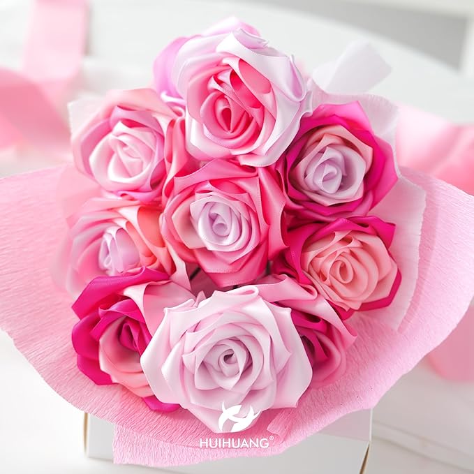 HUIHUANG Baby Pink Ribbon Satin 1-1/2" Wide Double Face Polyester Satin Ribbons - Image 4