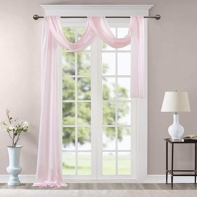 Wedding Arch Draping Fabric, 2 Panels 28" x 19Ft Blush Arch Drapes Sheer - Image 8