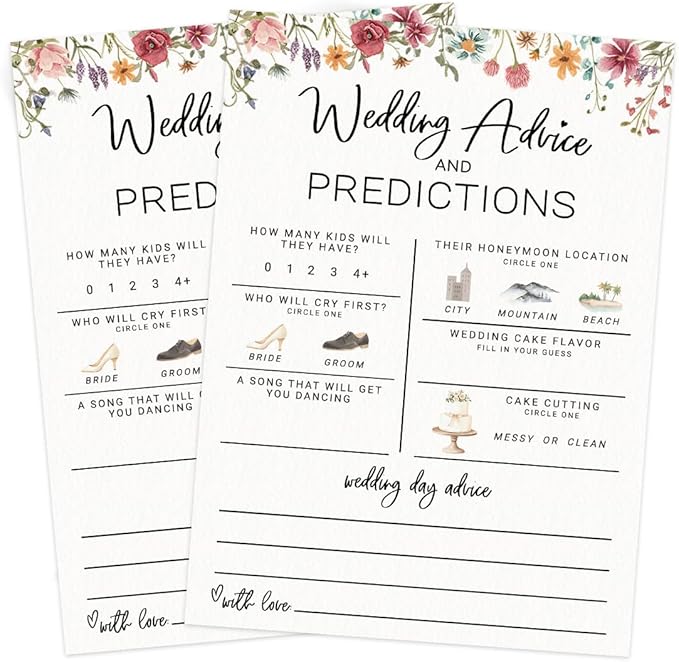 Printed Party Bridal Shower Game – Wedding Prediction Cards - Image 5
