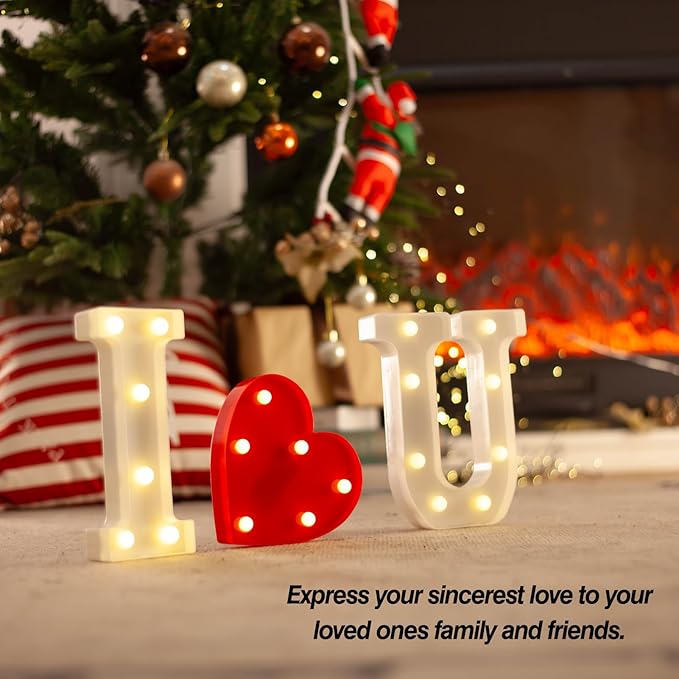 LED Marquee Letter Lights, Light Up Letters Marquee I Love U Sign, Decorative - Image 4
