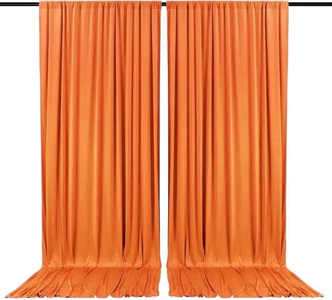 2 Panels Deep Orange Backdrop Curtain, 10 x 10 Feet Background Curtains by Zankubom