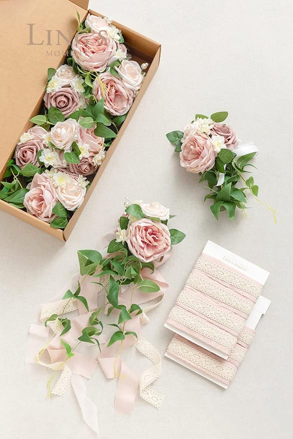 Ling's moment 8pcs Wedding Artificial Aisle Pew Flowers Chair Decorations - Image 7