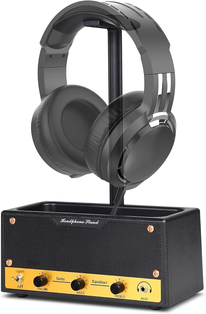 Headphone Stand with Cable Storage, Display Music Lovers' Decorative Items & by Lesdexzz