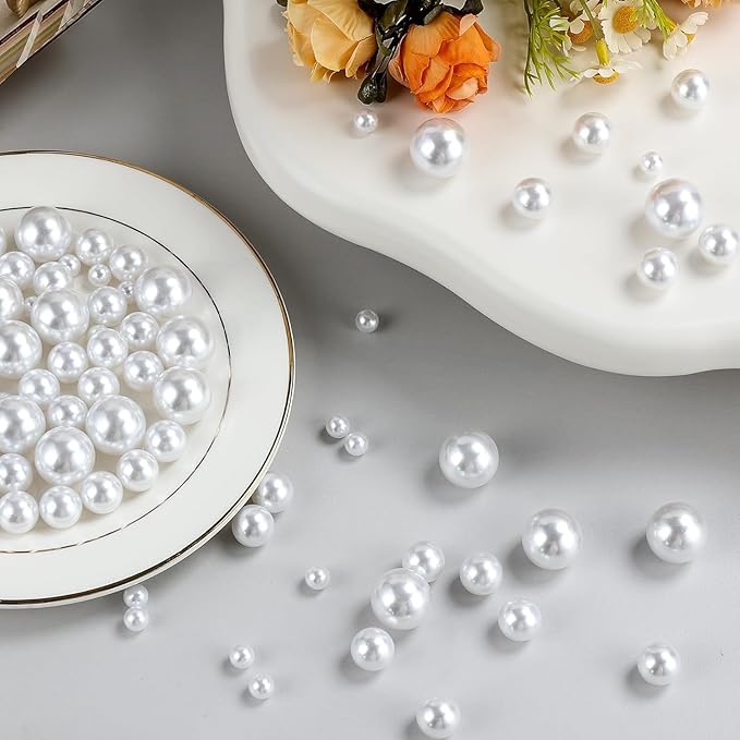 260Pcs White Glossy Beads - 6mm - Image 4