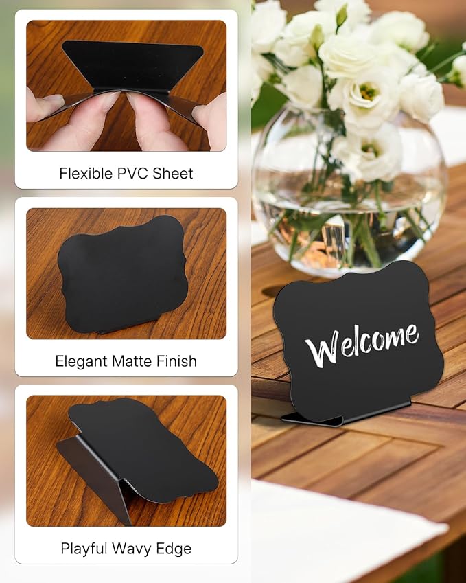 Uniclife 20 Pack Mini Chalkboard Signs - Image 3
