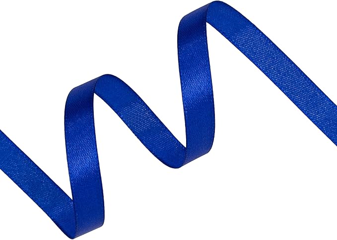 Royal Blue Satin Ribbon 3/8 inch X Continuous 50 Yards, Single Face Polyester - Image 2