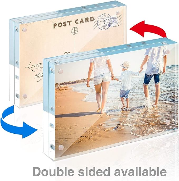 TWING 3.5x5 Inch Acrylic Picture Frame Horizontal Magnet Double Sided Photo - Image 2