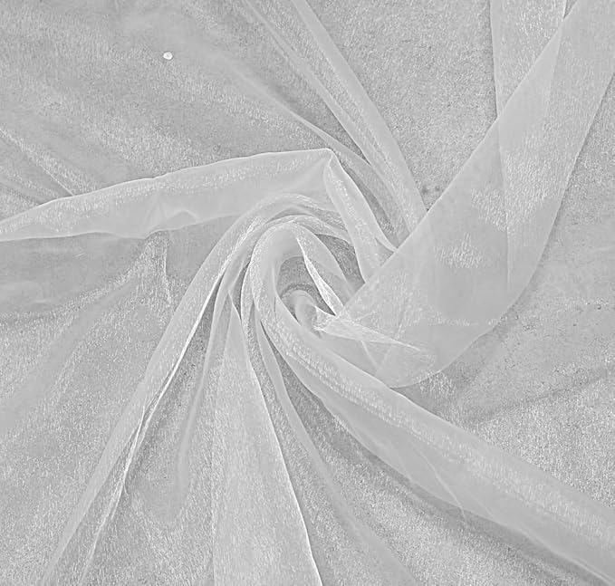 VDS White Organza Fabric, 15 Yards Continuous, 45” Wide, Wedding Party - Image 2
