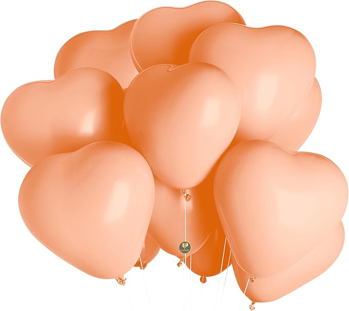 AFTERLOON® Biodegradable Balloons 24 pcs Pastel Peach 10 Inch Heart Shaped - Image 2