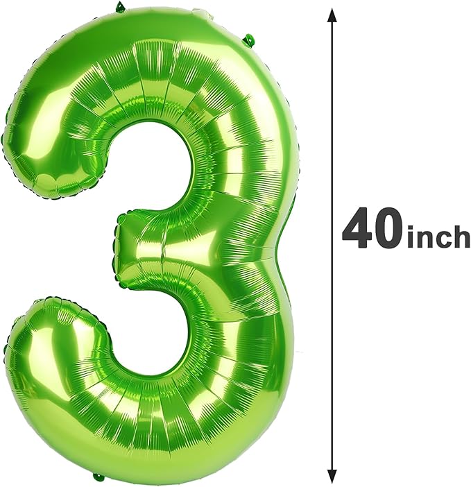 40 Inch Light Green 3 Large Number Balloon, 3 13 23 30 33 36 Light Green - Image 2