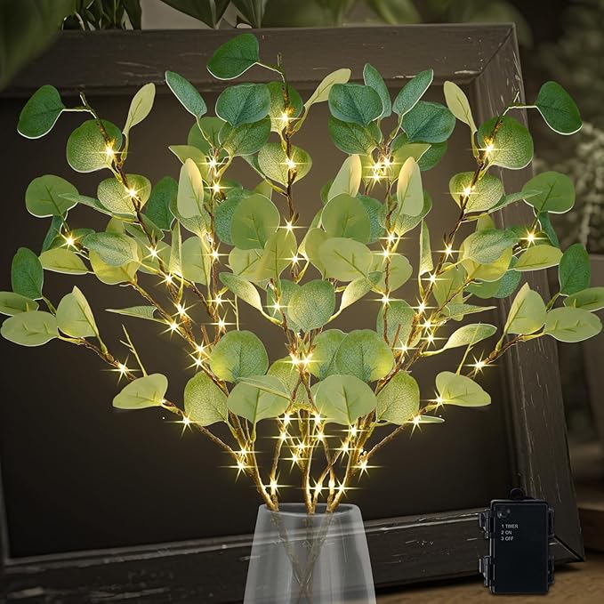Lighted Artificial Eucalyptus Branches by CAMANTU