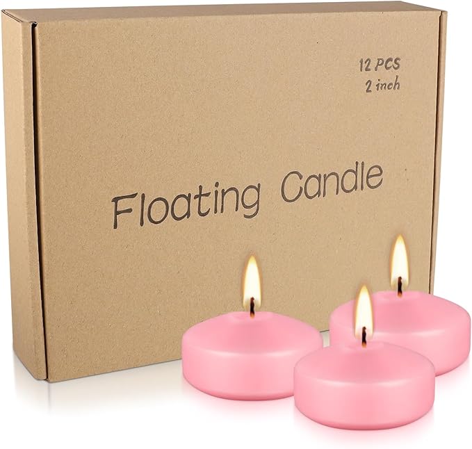 12 pcs 2-inch Floating Candles, smokeless and unscented, Burns continuously - Image 3
