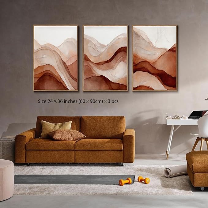 myusuar 3 Piece Large Abstract Framed Wall Art - Image 2
