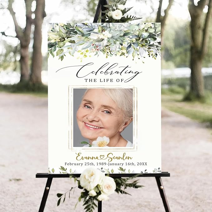 Greenery Funeral Welcome Sign, Celebration of Life, In Loving Memory Sign by Mapileng%E2%84%A2