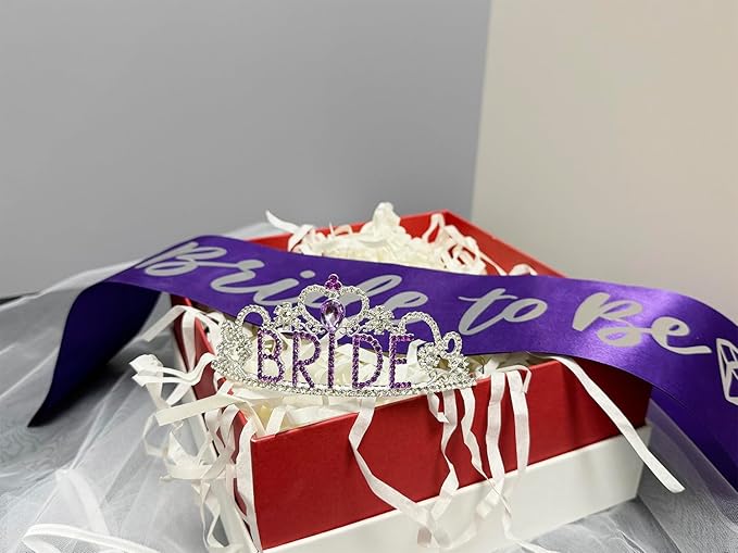 JETKONG 3 Pcs Bachelorette Party Decorations "BRIDE" Crown, Bride to Be - Image 3
