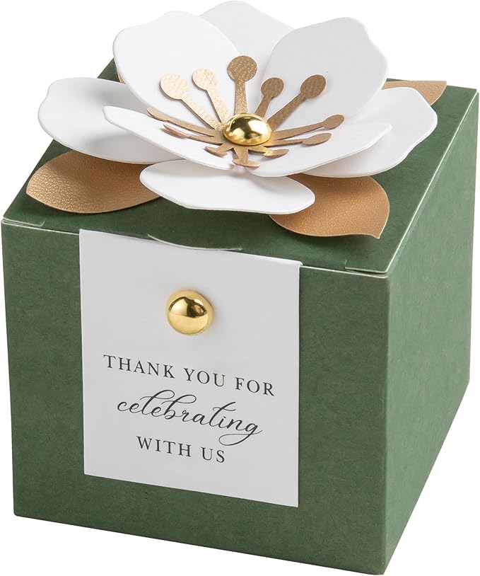 FEIYI 20 PCS Candy Boxes, 3 In 1 Olive Green Favor Boxes by FEIYI