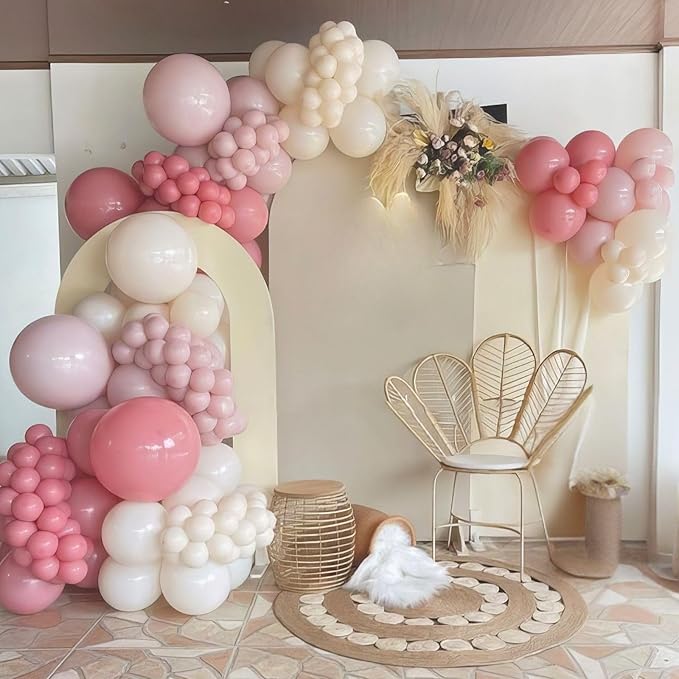 Dusty Pink White Balloons - Image 5