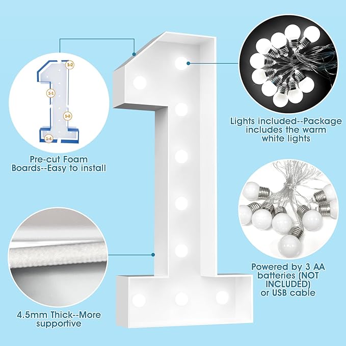 Ledido 4FT Marquee Light Up Letters, Cool White Light Up Letters Large Marquee - Image 5