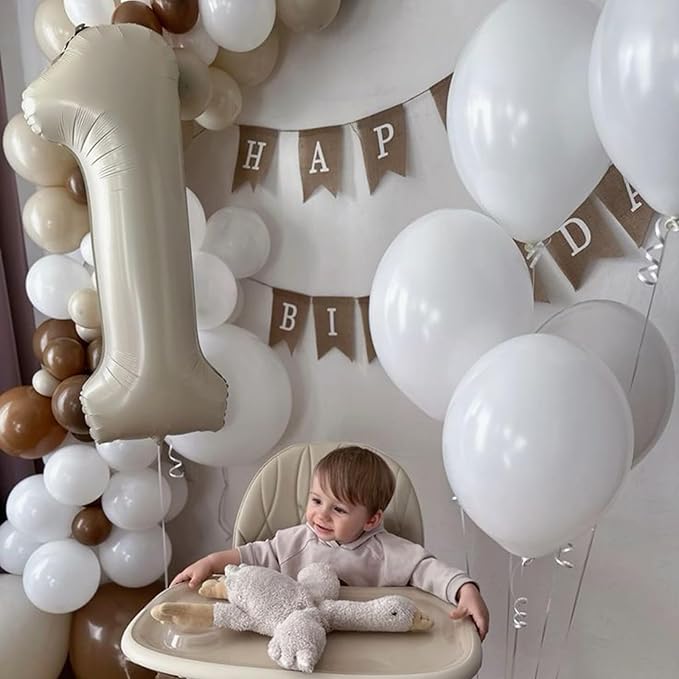 40 Inch Cream White Number1st Balloon Mylar Big Foil Helium Number 10th 11st 21 - Image 4