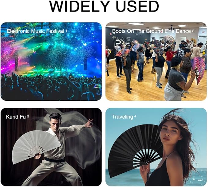 13" Large Folding Rave Fan - Image 3