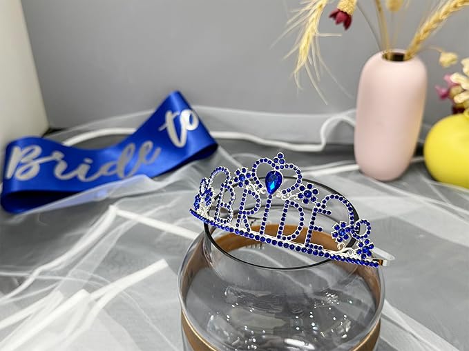 JETKONG 3 Pcs Bachelorette Party Decorations "BRIDE" Crown, Bride to Be - Image 2