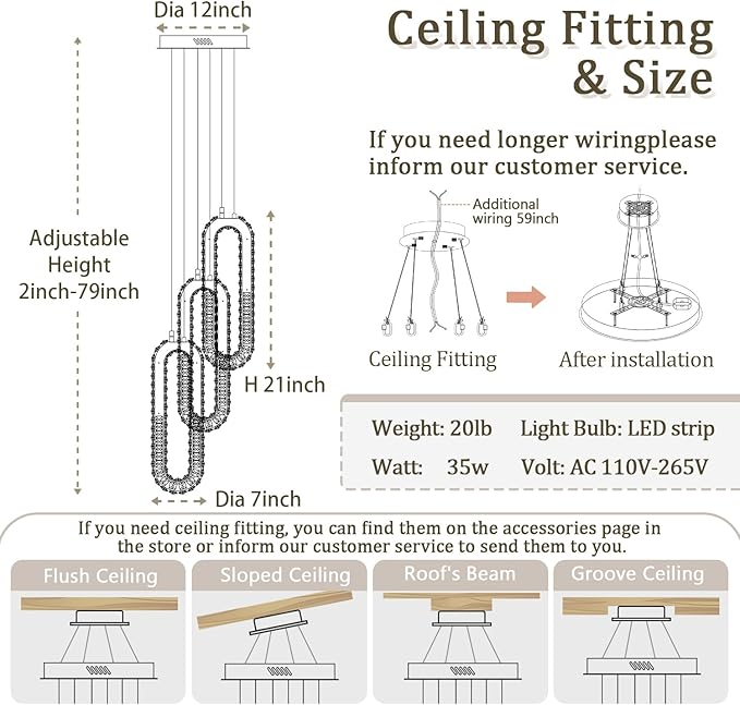 Modern Pendant Light for Kitchen Island Crystal Ring Chandelier Gold LED - Image 4