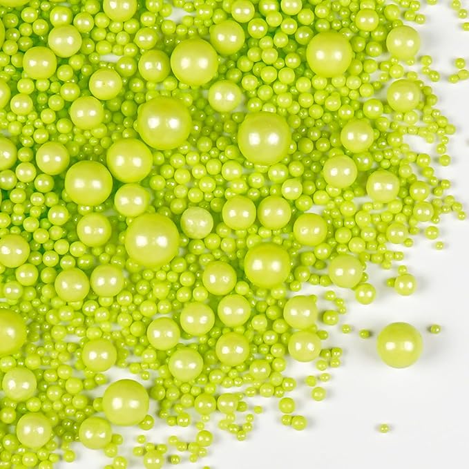 Christmas Green Pearl Sprinkles, Edible Candy Sugar Pearls, 150g/5.29oz - Image 8