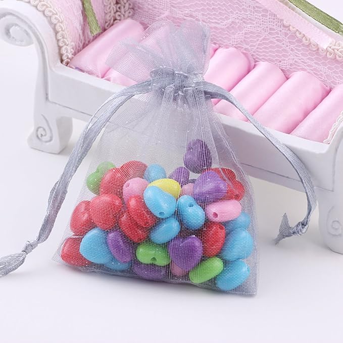 Wudygirl 100pcs Sheer Grey Organza Bags 5 x 7 Inch - Image 5
