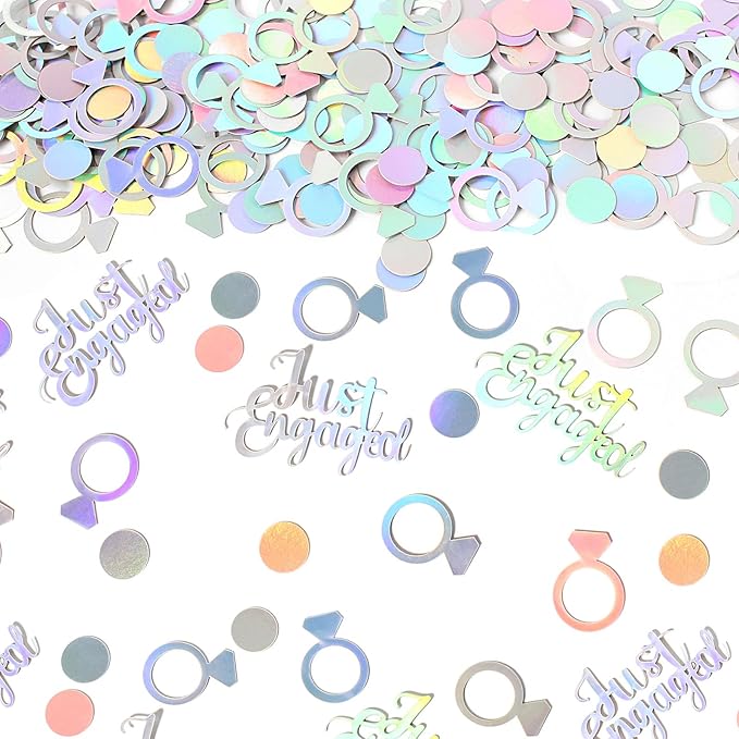 230PC Just Engaged Confetti for Engagement Party Decorations, Wedding Tables by Vofrise