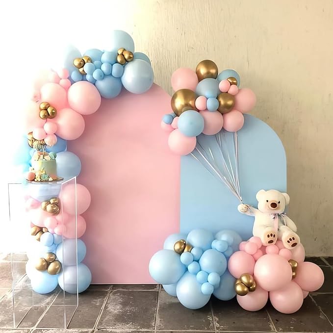 Pink Blue Gold Balloons - Image 2