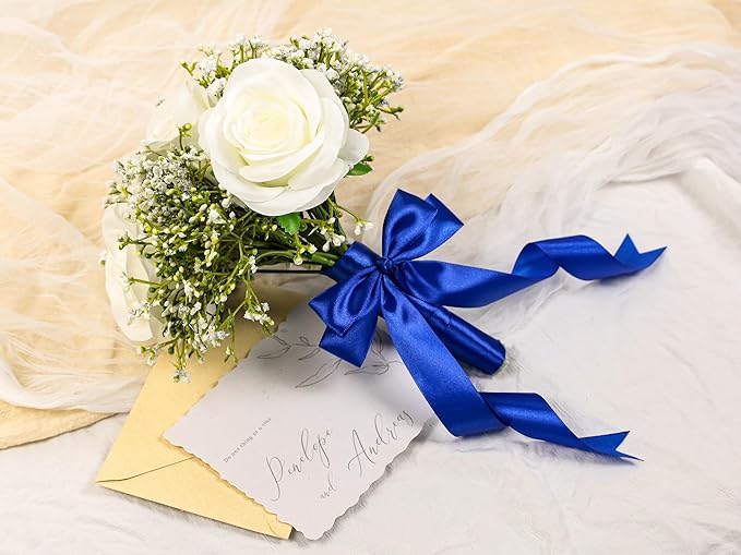 Royal Blue Satin Ribbon 1 inch X Continuous 50 Yards, Single Face Polyester - Image 6