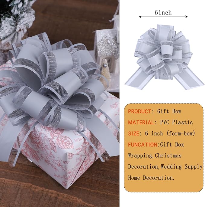 6Pcs 6inch Pull Bow Gift Wrapping, Pull Bow - Image 3