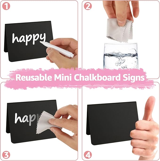 40 Pack Mini Chalkboard Signs for Food, 4x3 Inches Small Chalkboard Sign - Image 4