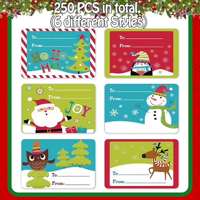Cerlaza 250pcs Christmas Gift Tags - Image 2