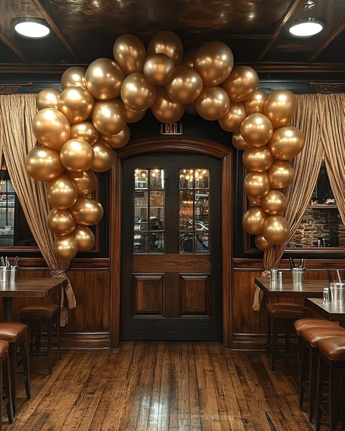 Bezente Gold Metallic Chrome Latex Balloons, 100 Pack 12 inch Gold Round Helium - Image 8