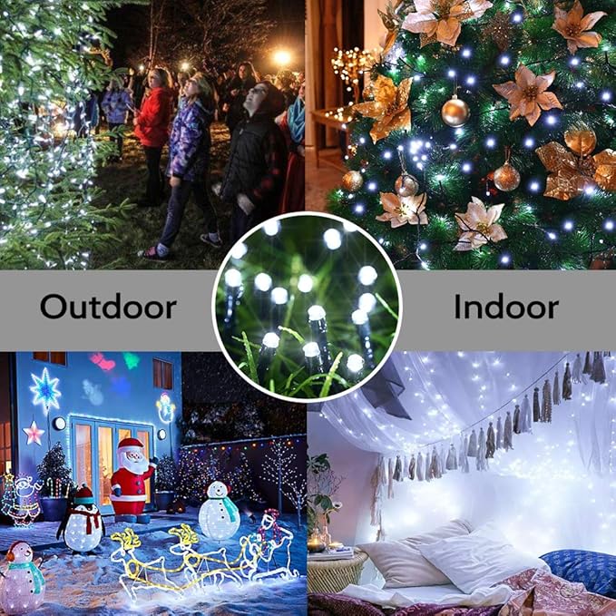 Toodour Solar Christmas Lights, 72ft 200 LED 8 Modes Outdoor Christmas String - Image 5