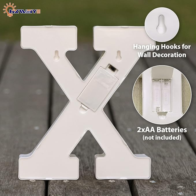 HXWEIYE Light Up Letters X, LED Marquee Sign 26 Alphabet and 10 Number Big - Image 3
