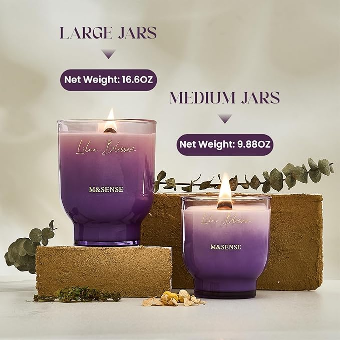M&SENSE 16.6oz Natural Soy Large Jar Candle - Image 6