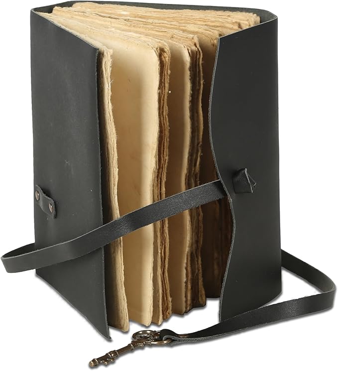 Leather Journal with Lined and Unlined Deckle Edge Paper 8x6 inch and Vintage - Image 6