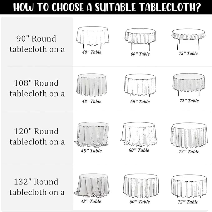 Fivenl 8 Pack Round Tablecloth 90 Inch Round Table Covers Bulk Washable - Image 7